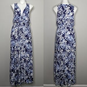 ✨3/$15 Peter Som for Design Nation white blue maxi dress M